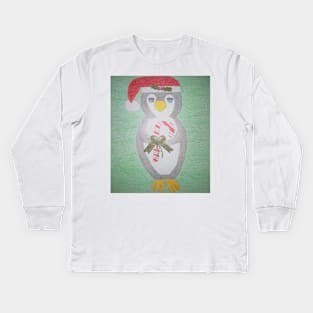 Christmas Penguin Kids Long Sleeve T-Shirt